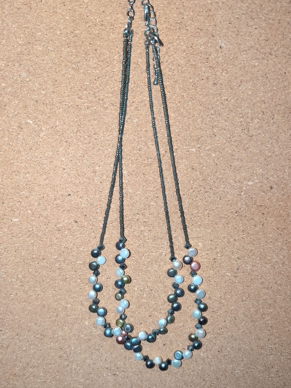 Multicolor Pearl Bead Double Strand Necklace - Women Jewelry